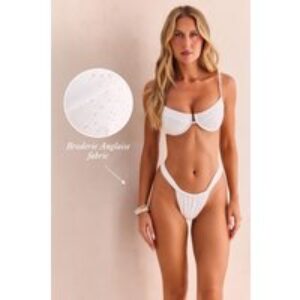 Morning Dew Underwire Bikini Top White Broderie Anglaise