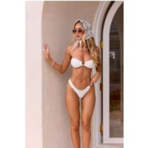 Honey Haven Strapless Bikini Top White Broderie Anglaise