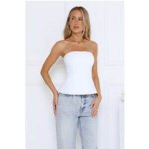Daily Luxe Strapless Top White