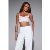 Champagne Nights Satin Corset Crop Top Pink
