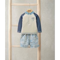 Mamas & Papas Board Shorts & Long-sleeved Top Outfit Set - 2-3 Years