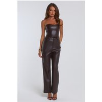 Let's Talk Style Faux Leather Pants Chocolate
