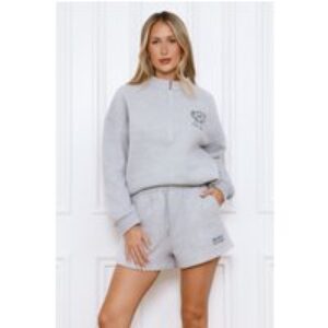 BASE Half Zip Emblem Sweatshirt Grey Marle