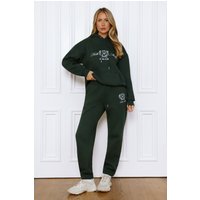 BASE Cuffed Emblem Sweatpants Green