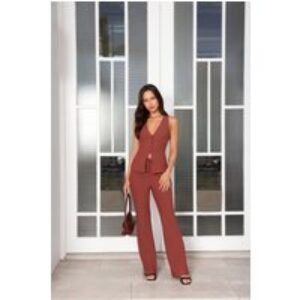 Sharp Hour Tailored Top Brown