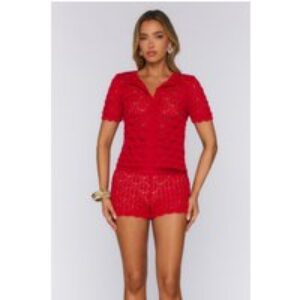 Sunkissed Socialite Knit Top Red