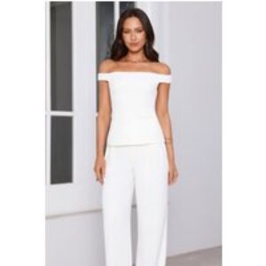 Frame It Tailored Off Shoulder Top White