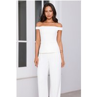 Frame It Tailored Off Shoulder Top White