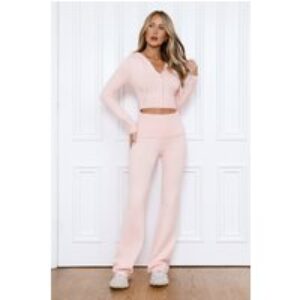 BASE Off Duty Model Straight Knit Pants Pink