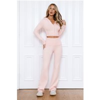 BASE Off Duty Model Straight Knit Pants Pink