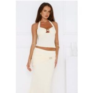 Flawless Star Halter Crop Top Yellow