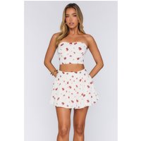 Dainty In Bloom Strapless Crop Top Floral