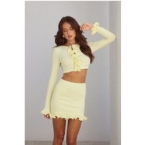 Summer Lush Long Sleeve Crop Top Yellow