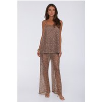 Romance Society Sequin Knit Set Tan