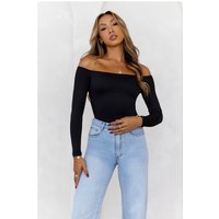 BASE Flawless Off Shoulder Long Sleeve Top Black