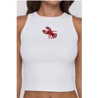 Snap Happy Embellished Tank Top White