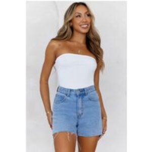 BASE Longline Strapless Bandeau Top White