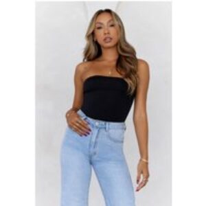 BASE Longline Strapless Bandeau Top Black