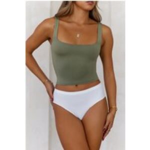 BASE One And Only Singlet Crop Top Khaki