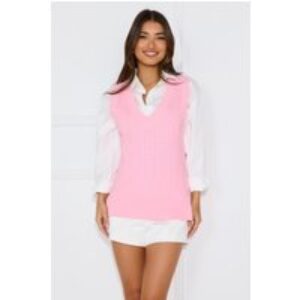 By The Fire Knitted Vest Pink