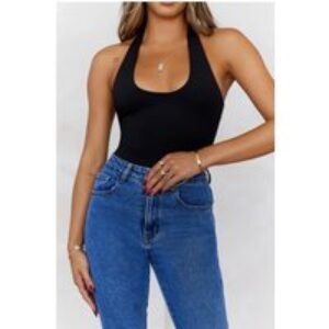BASE Contour Going Viral Halter Top Black