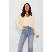 Fuzzy Feelings Knit Cardigan Yellow