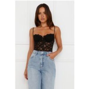 Promise Please Lace Bodysuit Black