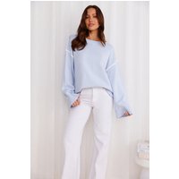 Warm Cottage Knit Sweater Blue