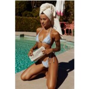 Neon Wave Swim Top Silver