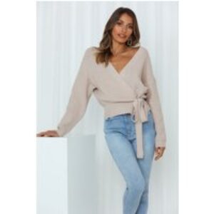 Further From Here Knit Top Beige