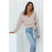 Further From Here Knit Top Beige
