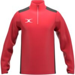 Gilbert Rugby Gilbert Atom 1/4 Zip Fleece – Junior – Size: Age 13 – Red/Black