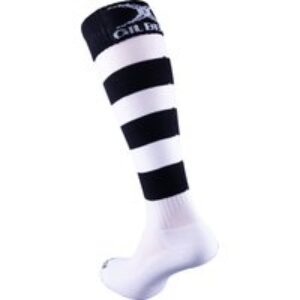 Gilbert Rugby Gilbert Kryten II Hoop Socks (multi-buy) – Size: 7-13 x Pack of 12 – Black / White