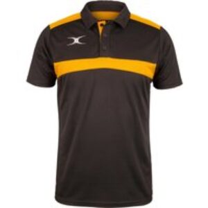 Gilbert Rugby Gilbert Photon Polo Shirt - Junior - Size: Age 9 - 10 - Black / Gold