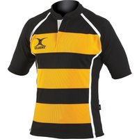 Gilbert Rugby Gilbert XACT Hoops Match Shirt - Junior - Size: Age 12 - 13 - Black / Amber