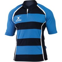 Gilbert Rugby Gilbert XACT Hoops Match Shirt – Junior – Size: Age 12 – 13 – Light Sky / Dark Navy