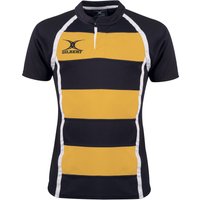 Gilbert Rugby Gilbert XACT Hoops Match Shirt - Senior - Size: S - Black / Amber
