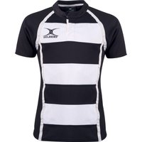 Gilbert Rugby Gilbert XACT Hoops Match Shirt - Senior - Size: 2XS - Black / White