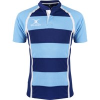 Gilbert Rugby Gilbert XACT Hoops Match Shirt - Senior - Size: XS - Light Sky / Navy
