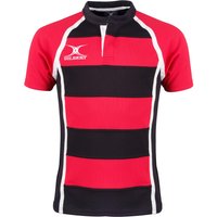 Gilbert Rugby Gilbert XACT Hoops Match Shirt - Senior - Size: XS - Red / Black