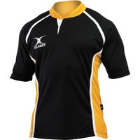 Gilbert Rugby Gilbert XACT Two Tone Match Shirt - Junior - Size: Age 12 - 13 - Black / Amber