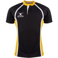 Gilbert Rugby Gilbert XACT Two Tone Match Shirt – Senior – Size: XL – Black / Amber