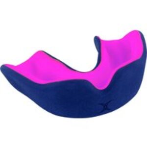 Gilbert Rugby Gilbert XBrace Dual Density Mouthguard – Size: Senior – Navy/Pink
