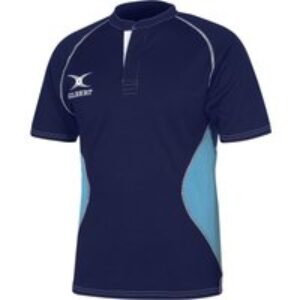 Gilbert Rugby Gilbert XACT V2 Match Shirt - Senior - Size: 2XS - Navy / Light Sky