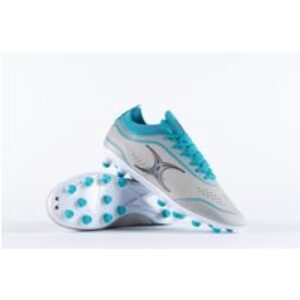 Gilbert Rugby Gilbert Cage Pace Pro MSX Boots – Senior – Size: UK 7.5 | EU 41 – Grey/Aqua