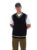 Black Mellor Textured Knit Vest with Tipping – XXL