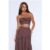 Icon Darling Strapless Polka Dot Crop Top Brown