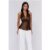 Too Styled Halter Satin Top Brown