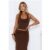 Not Your Business Halter Top Brown