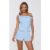 Smart Casual Tailored Off Shoulder Top Blue